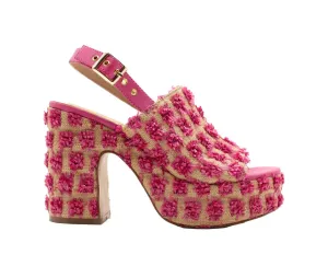Women's Missoula Pom Pom Platform Heels In Pink