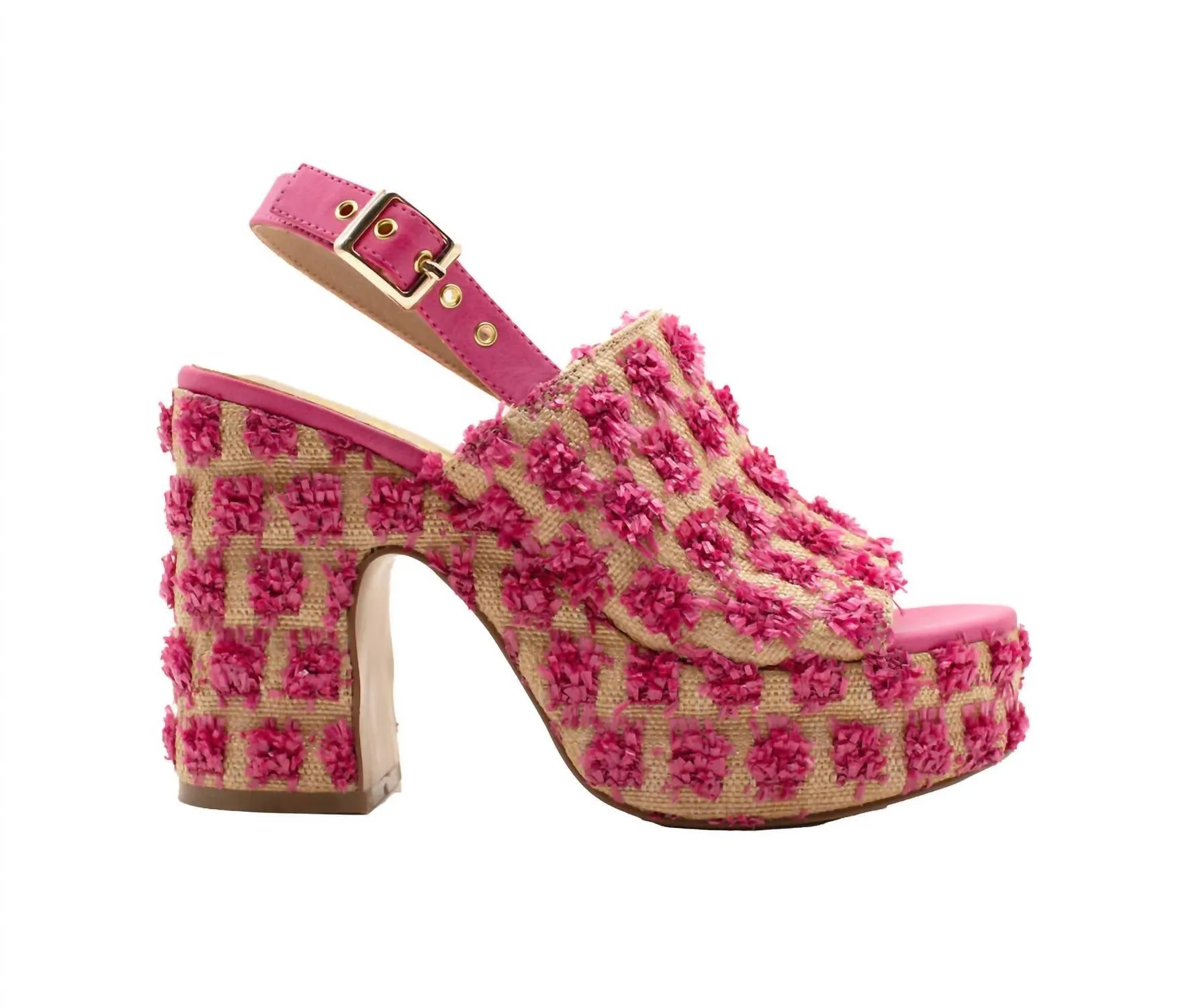 Women's Missoula Pom Pom Platform Heels In Pink