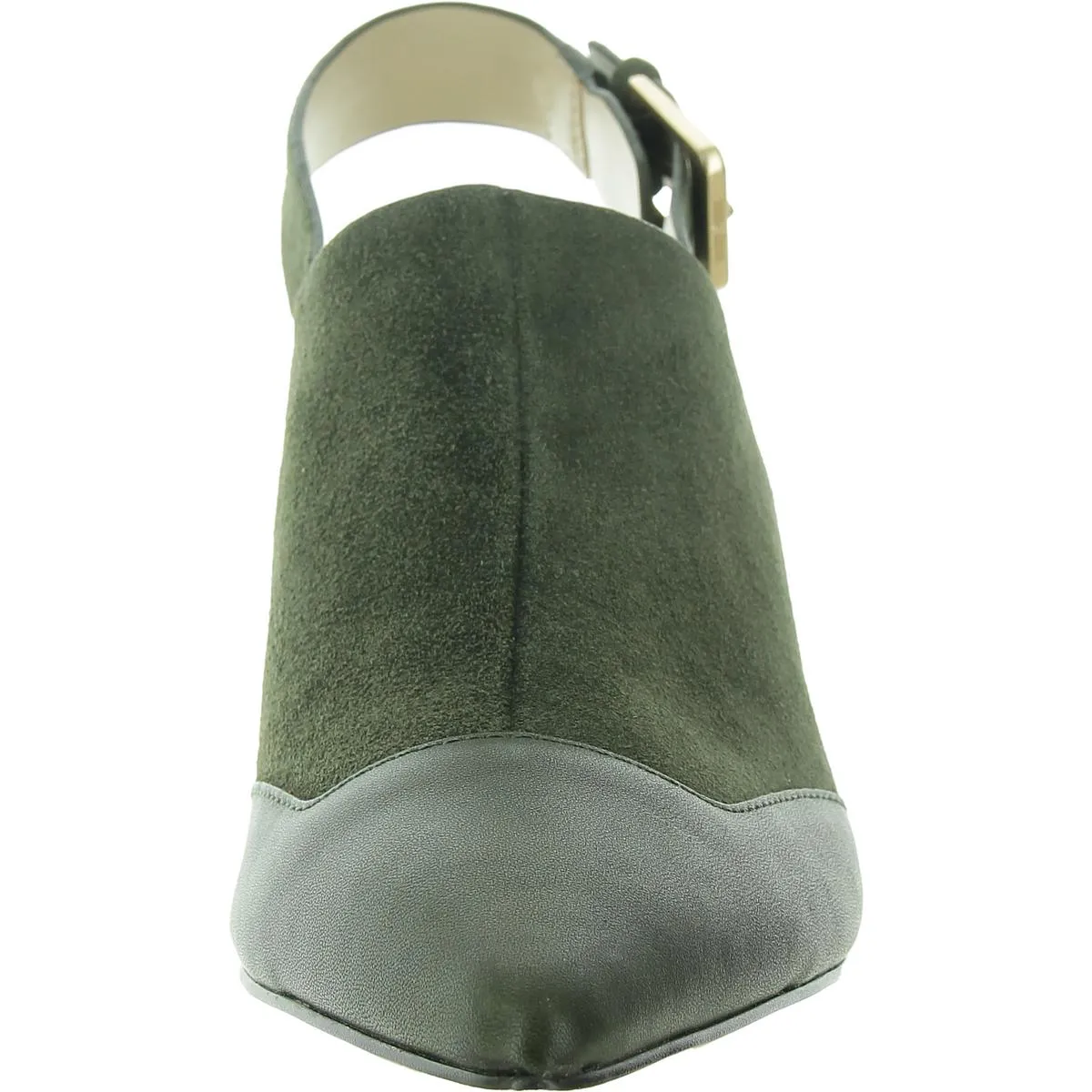 Womens Mixed Media Leather Slingback Heels