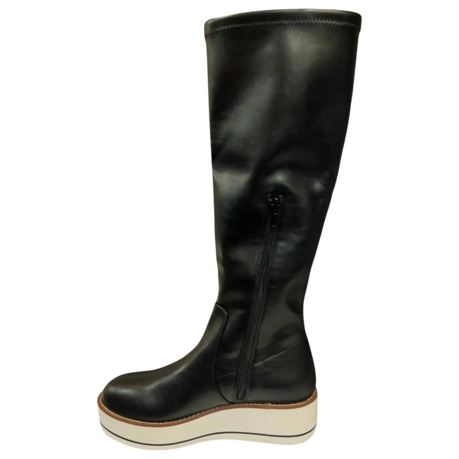 Women's Nadia Smooth Stretch Flatform Boot In Black