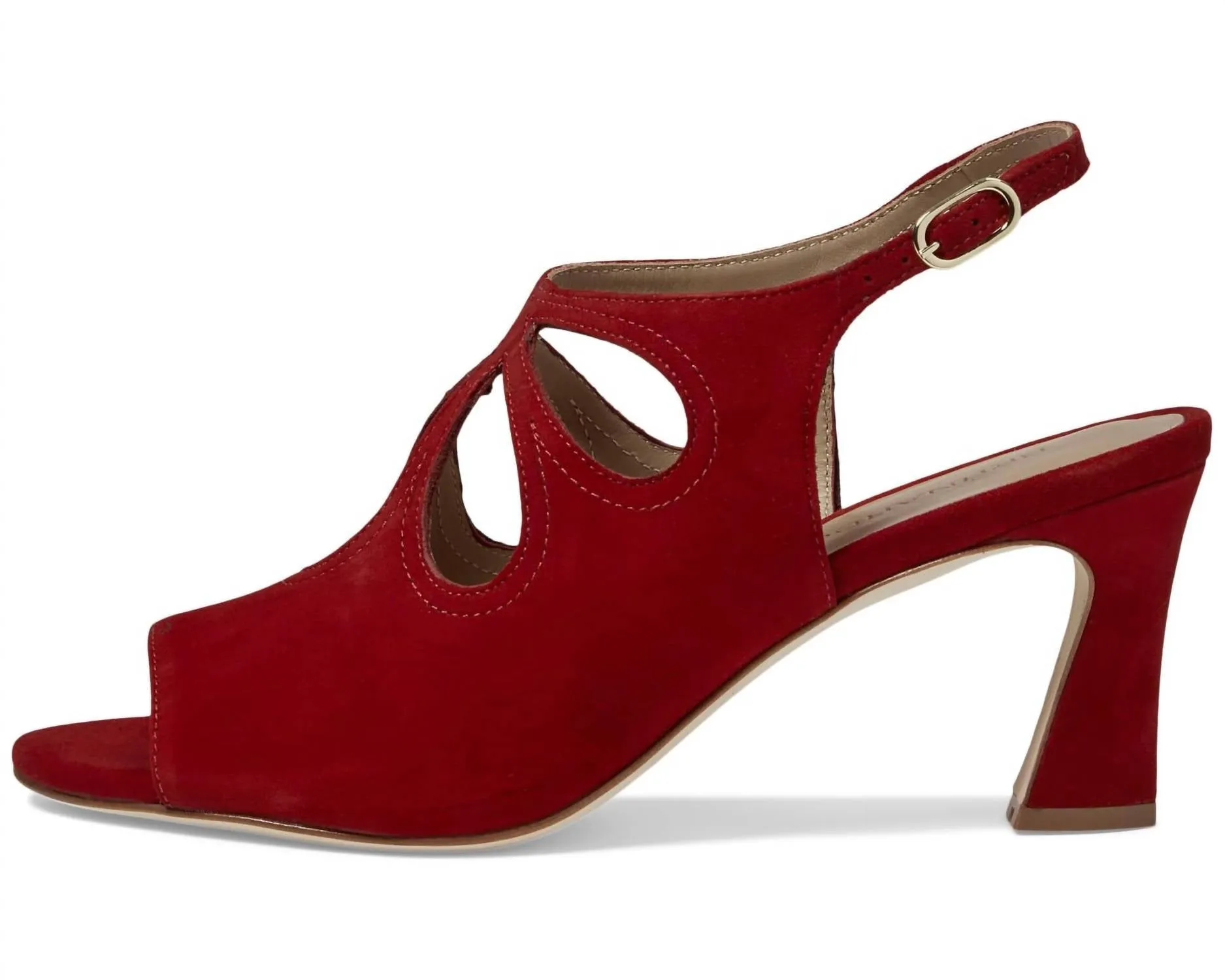 Women's Nili Heels - Medium In Dark Red Kid Suede