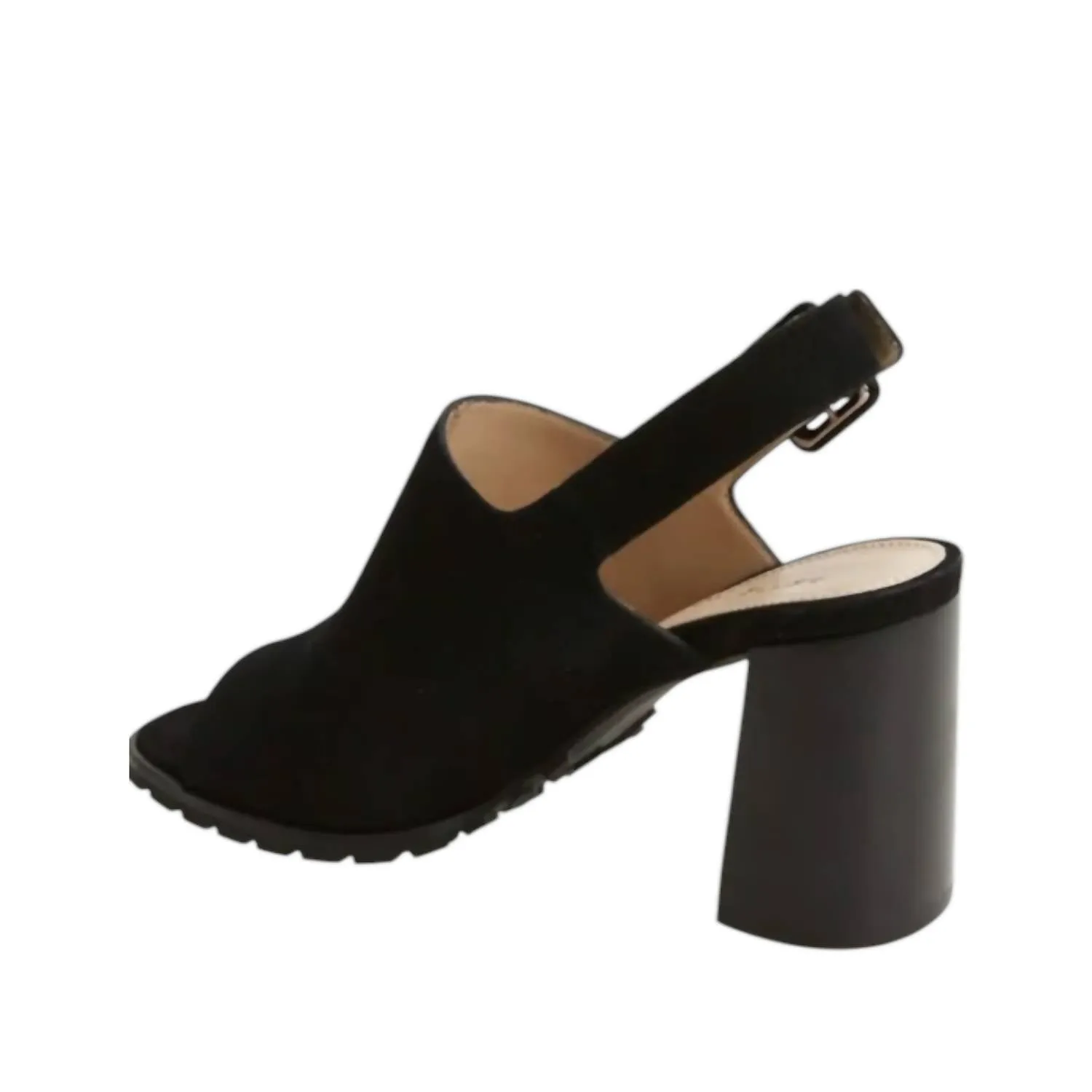 Women's Ode Slingback Heel In Black Kid Suede