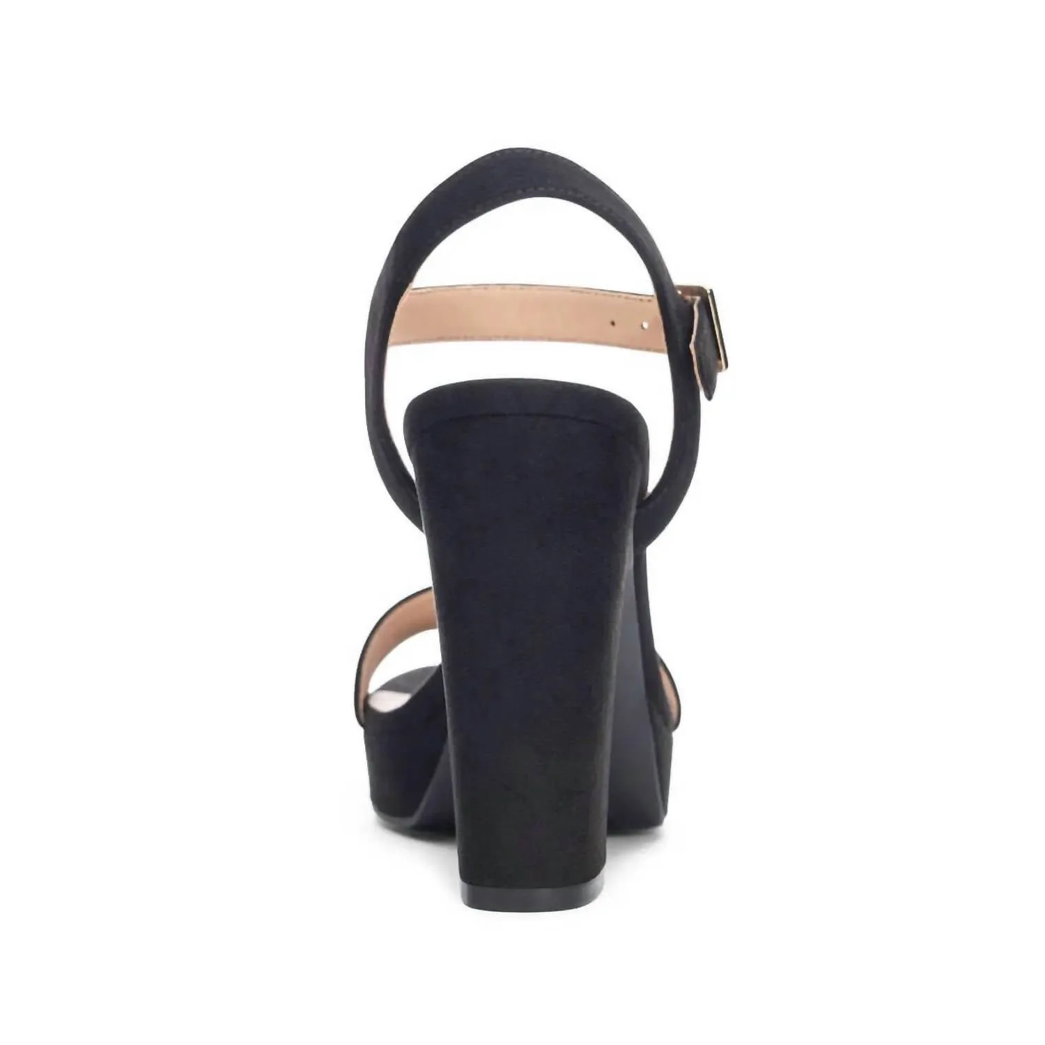 Women's Open Toe Strap Chunky Heels In Black