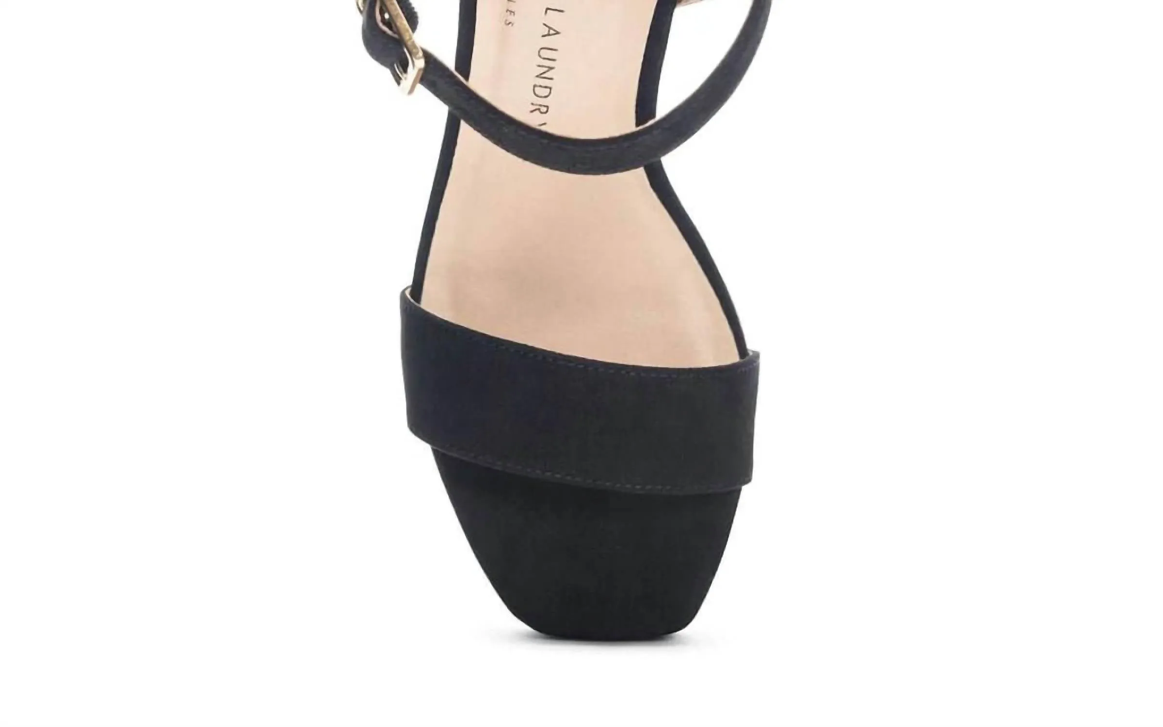 Women's Open Toe Strap Chunky Heels In Black