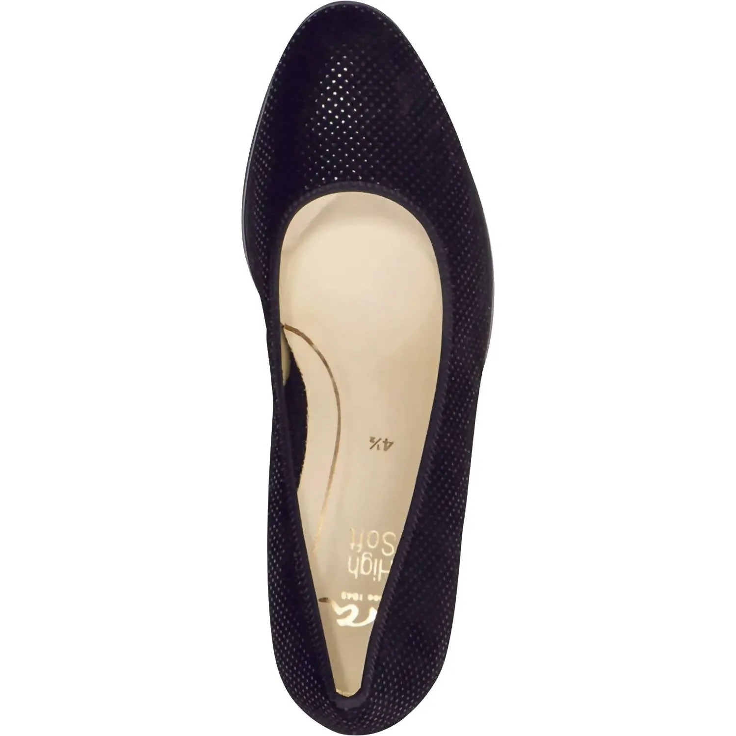 Women's Ophelia Heel - Wide In Black Puntikid Leather