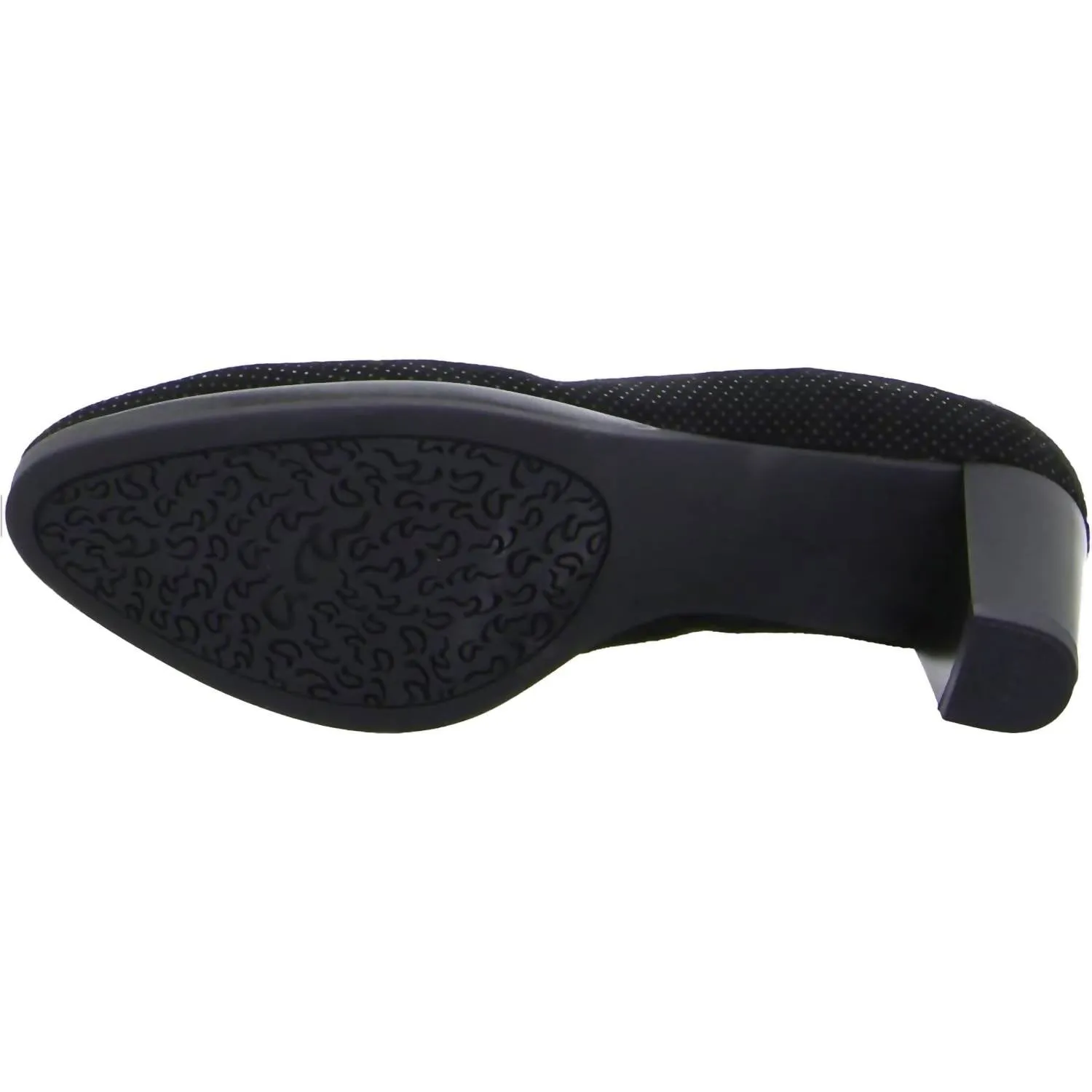 Women's Ophelia Heel - Wide In Black Puntikid Leather