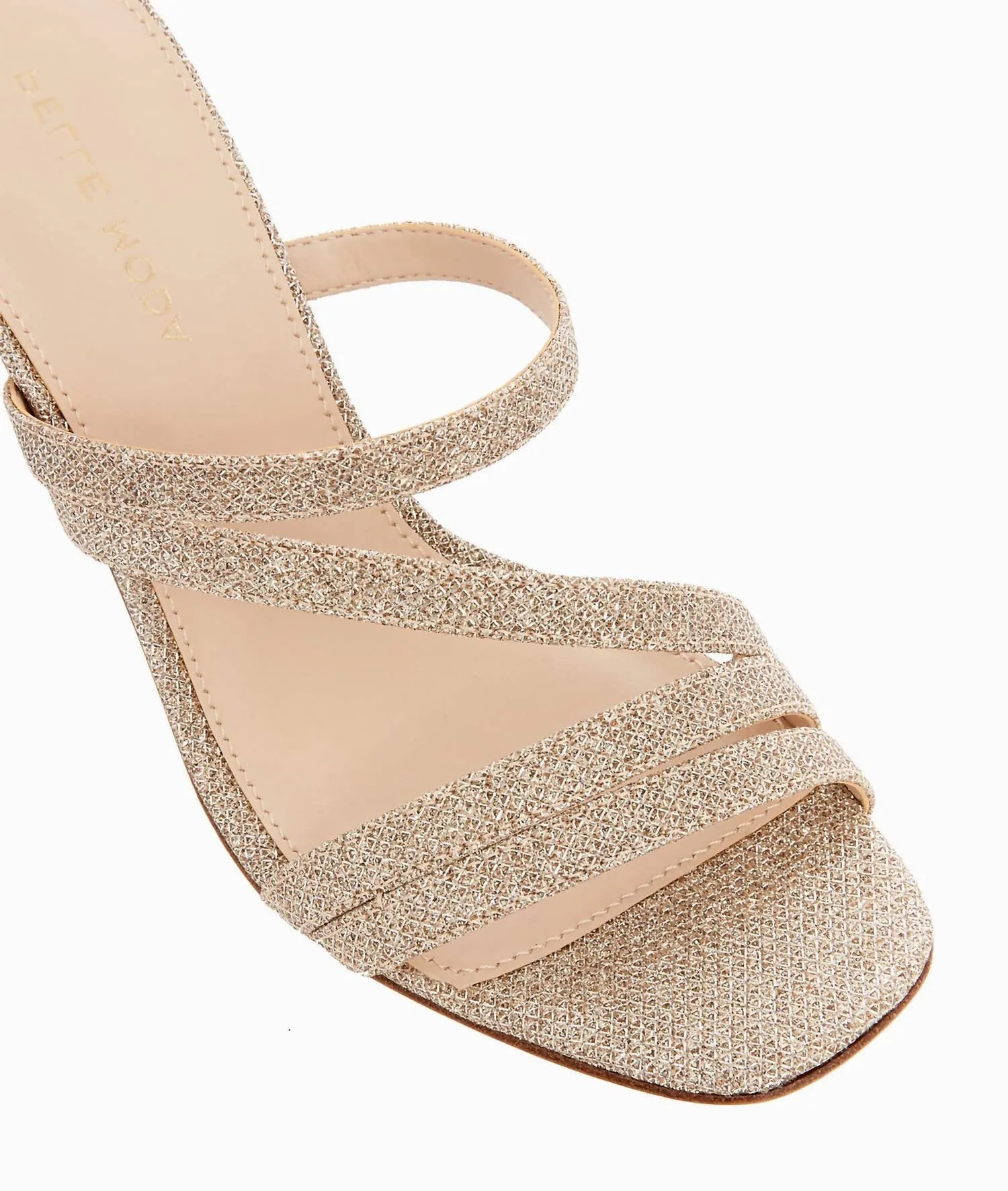 Women's Ostin Strappy High Heeled Sandal In Platinum Gold Metallic Textile