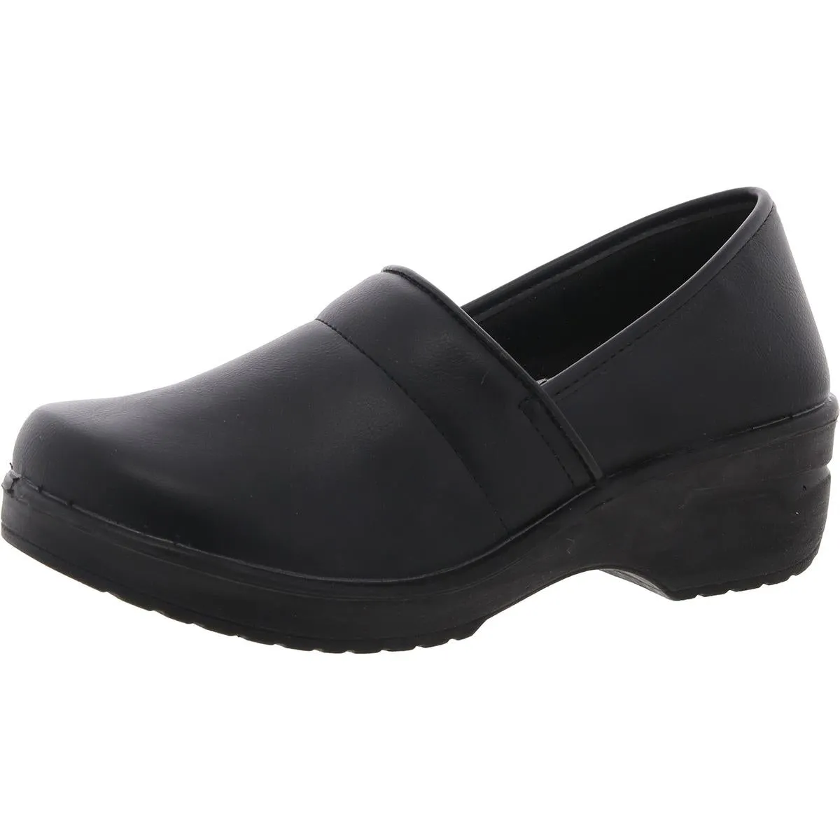 Womens Padded Insole Faux Leather Clogs