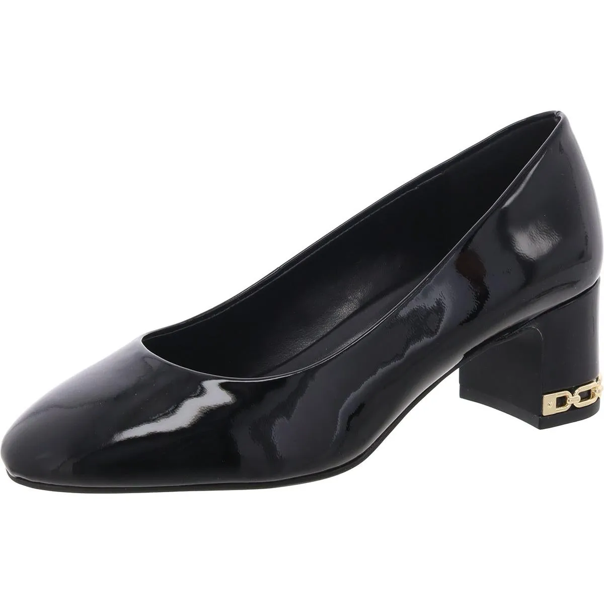 Womens Padded Insole Leather Block Heels
