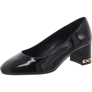 Womens Padded Insole Leather Block Heels