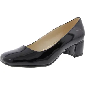 Womens Padded Insole Patent Block Heels