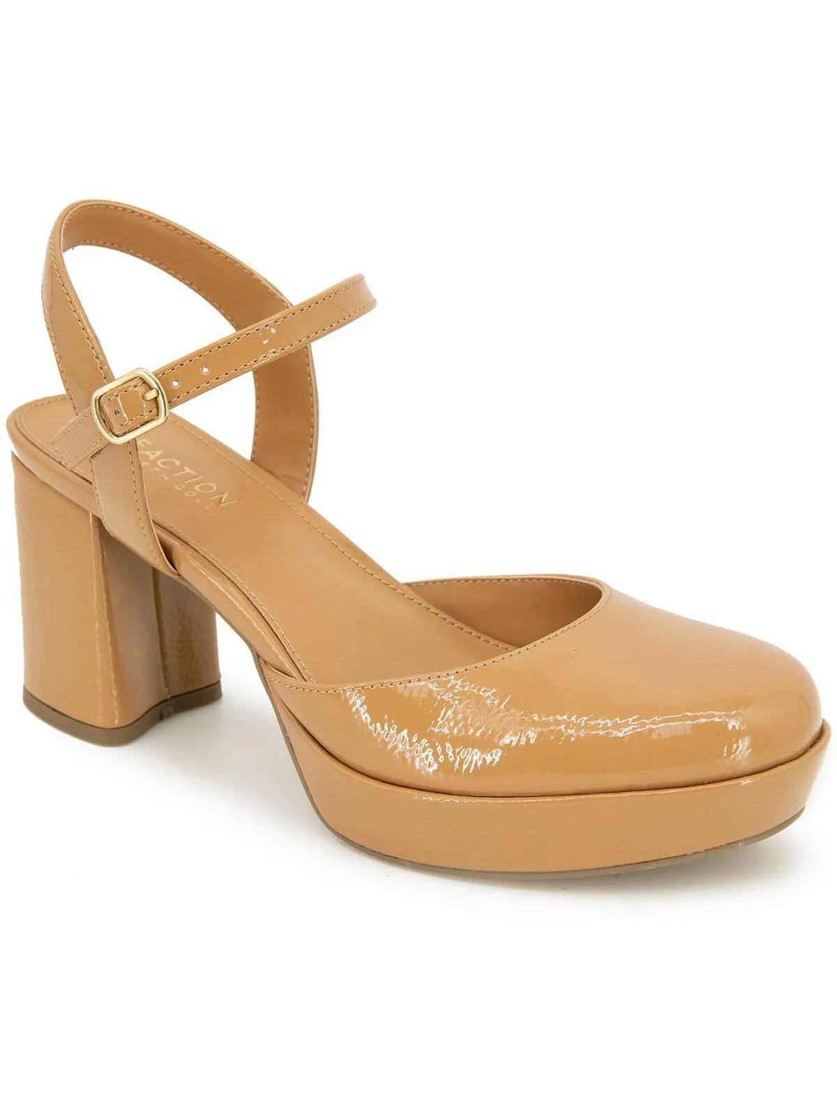Womens Patent Ankle Strap Slingback Heels