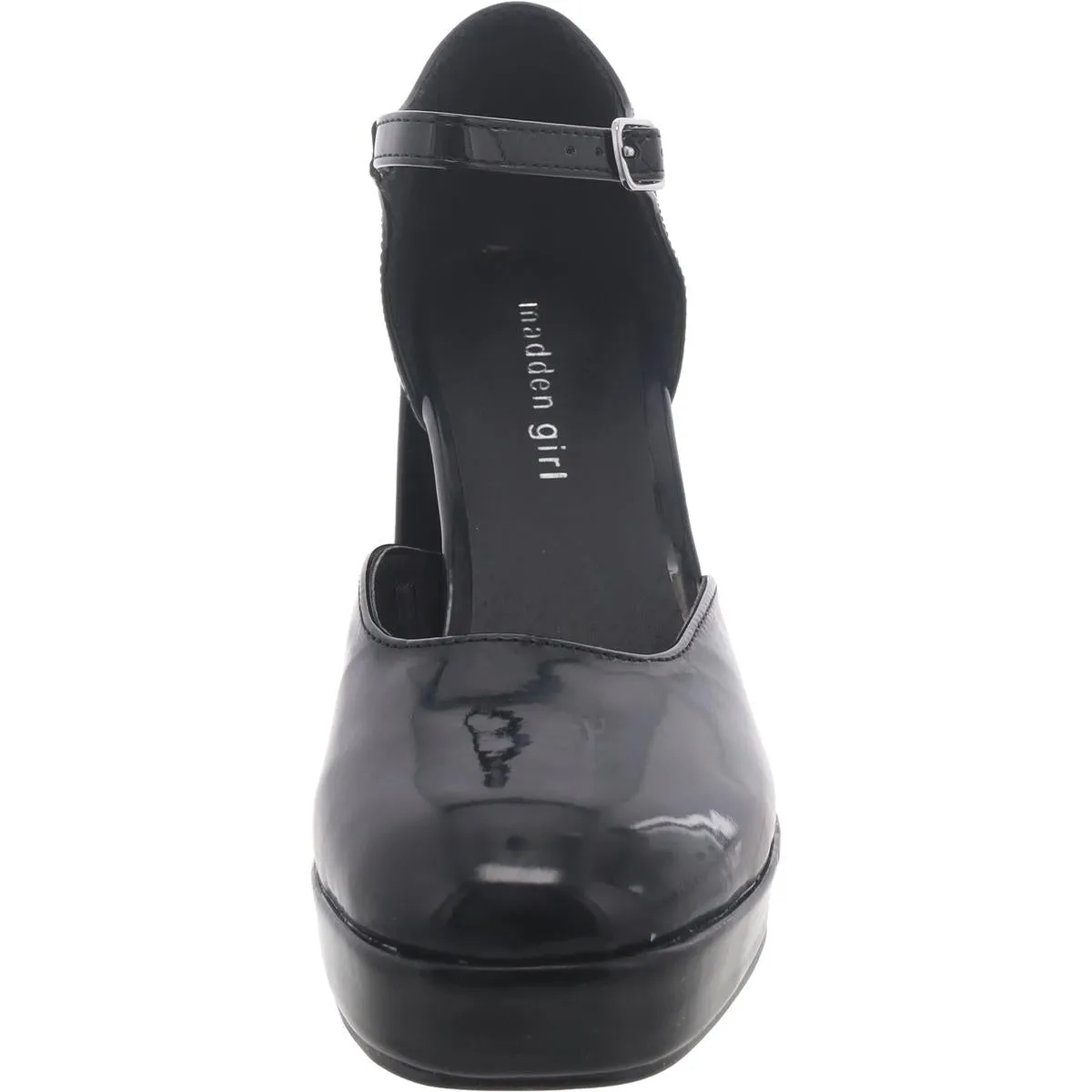 Womens Patent Block Heel Mary Jane Heels