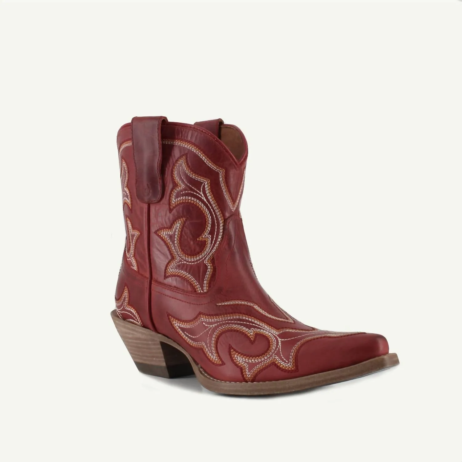 Women's Regina Leather Cowgirl Boots In Red