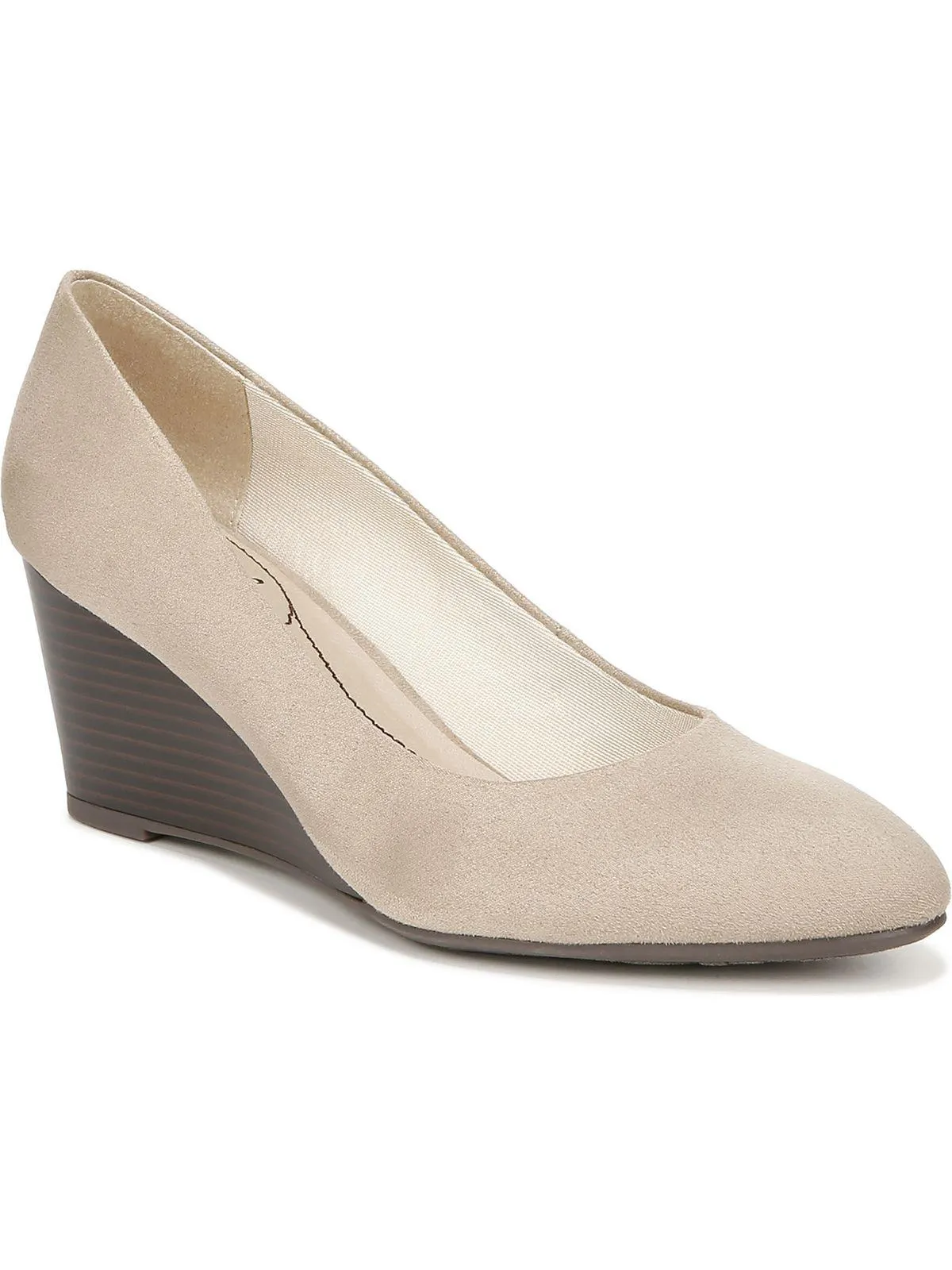 Womens Round Toe Slip On Wedge Heels