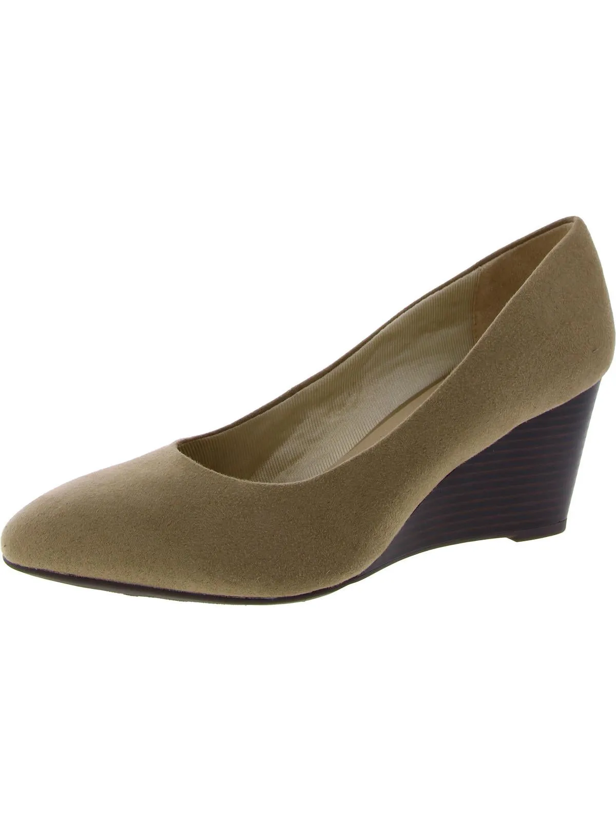 Womens Round Toe Slip On Wedge Heels