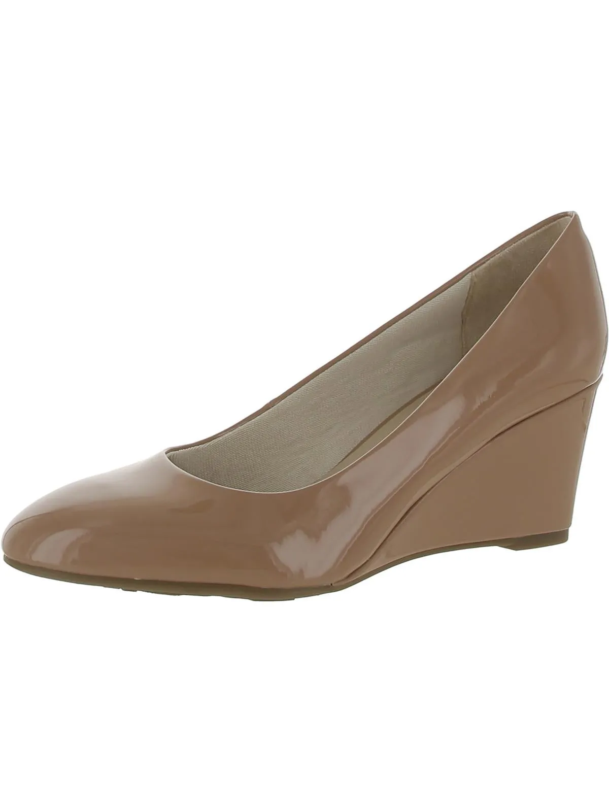Womens Round Toe Slip On Wedge Heels