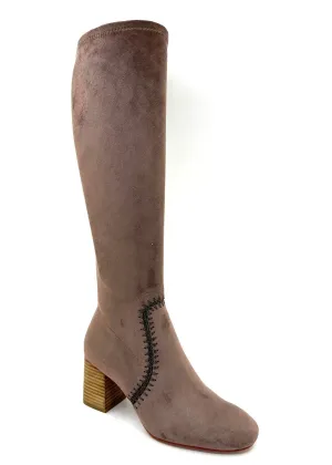 Women's Sarah Knee High Boot In Taupe Suede