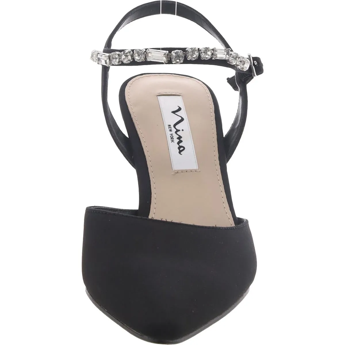 Womens Satin Dressy Slingback Heels