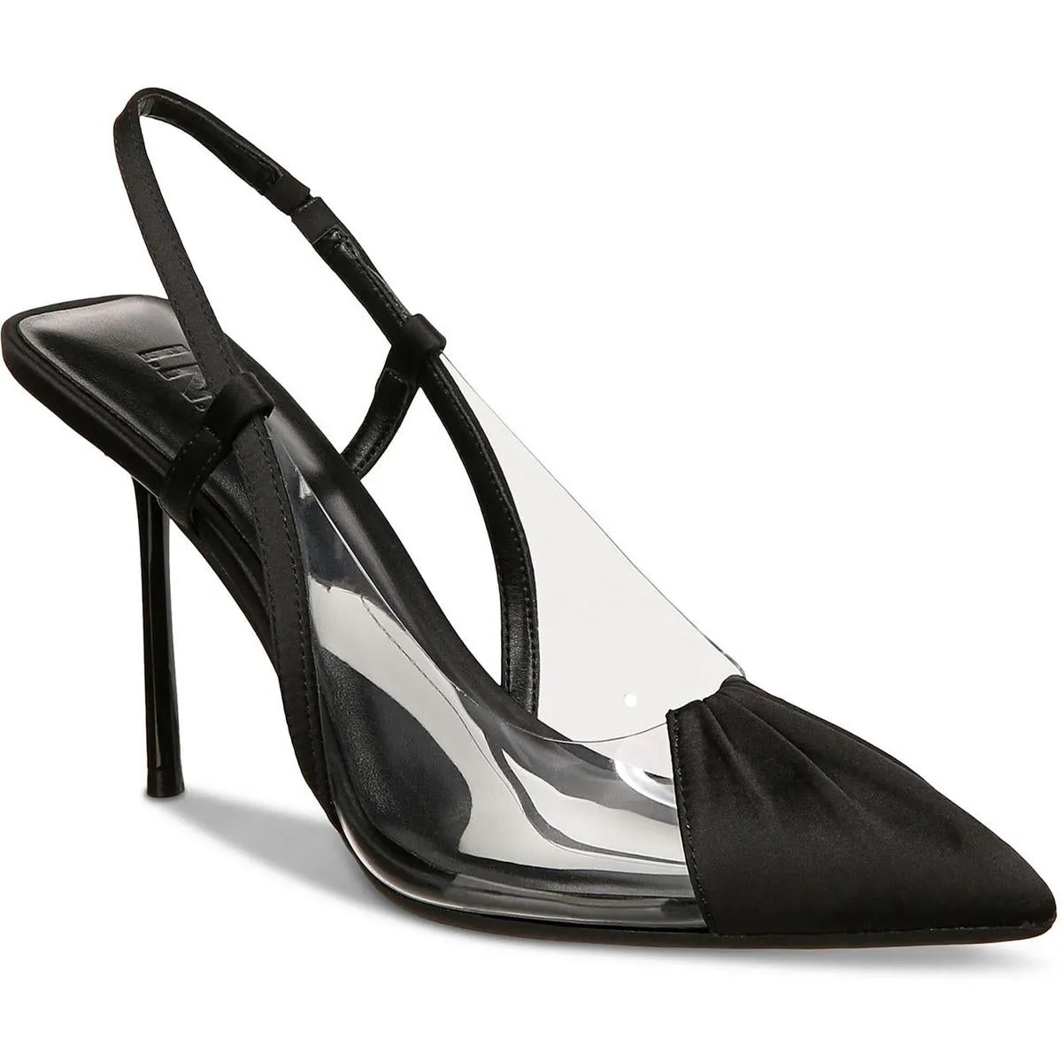 Womens Satin Pointed Toe Slingback Heels