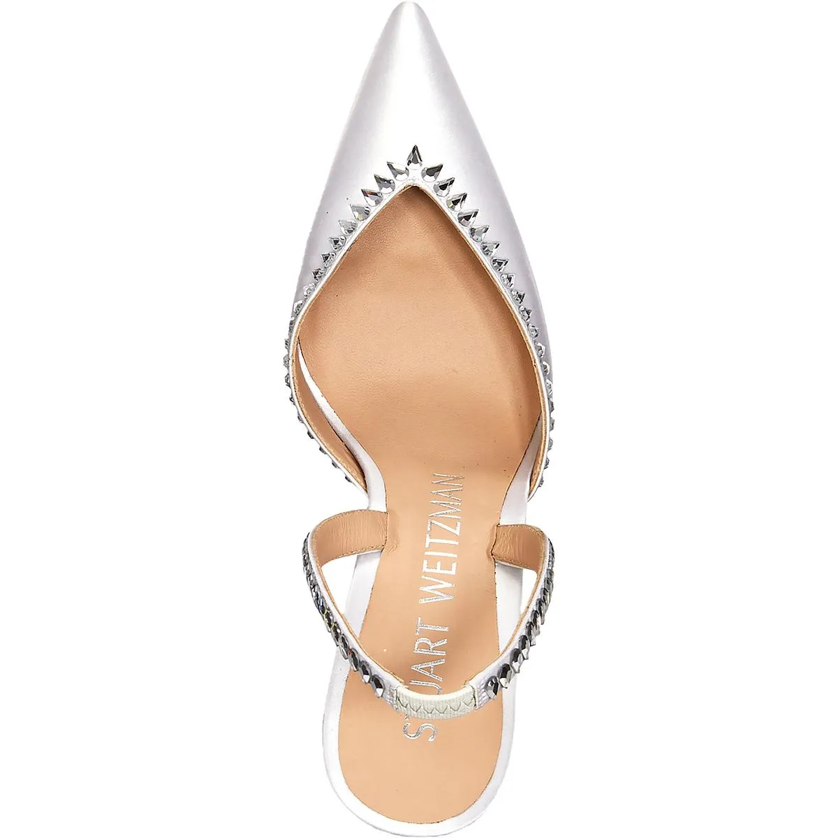 Womens Satin Slip On Slingback Heels
