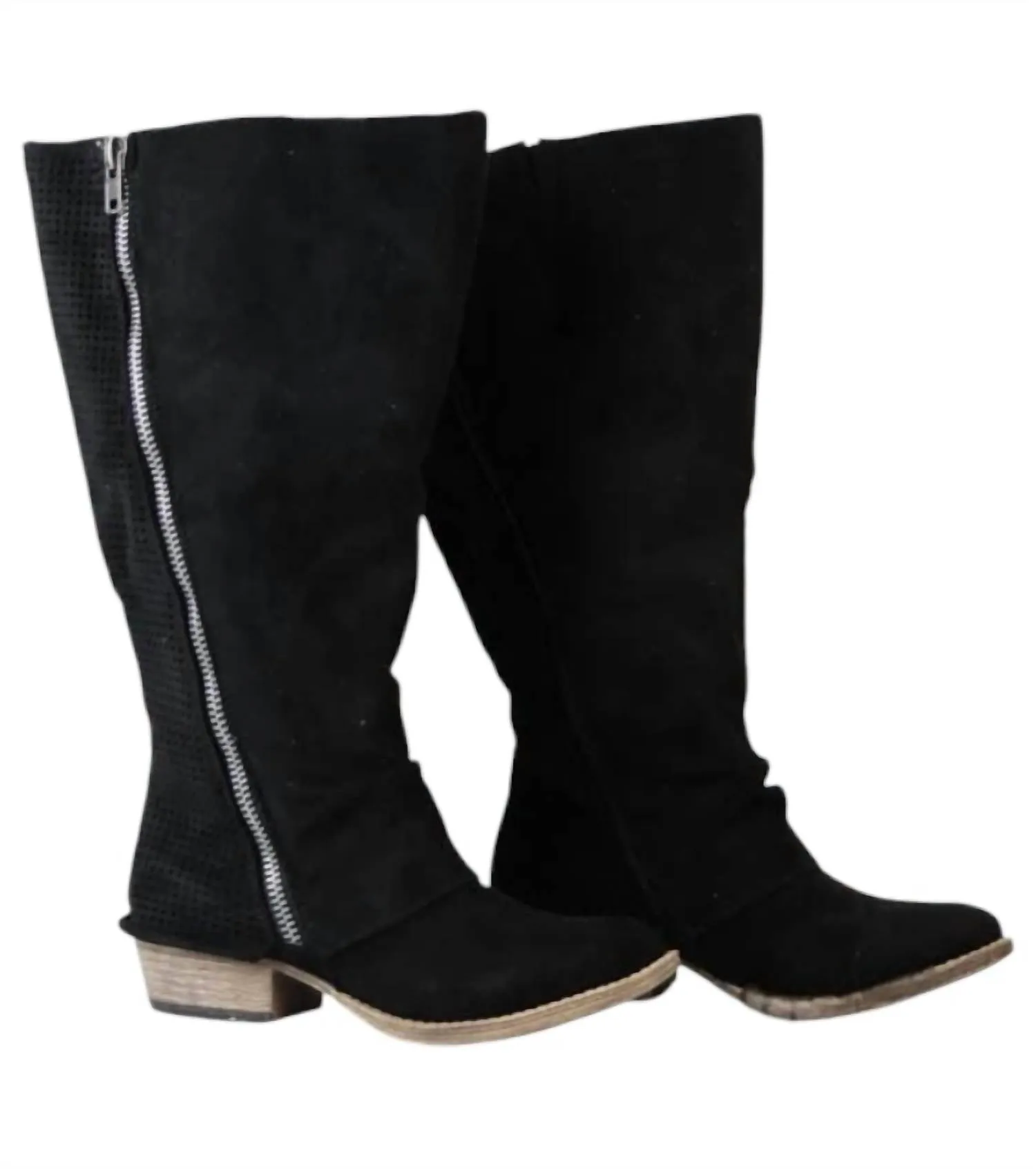 Women's Social Butterfly Wide Calf Boots In Black