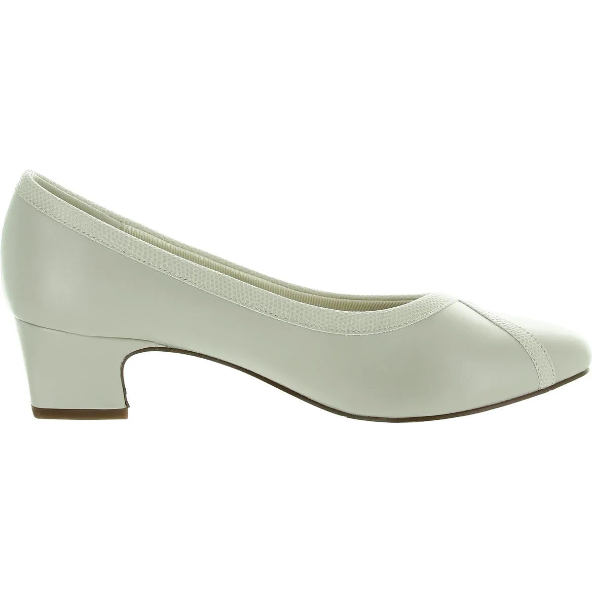 Womens Solid Leather Block Heels