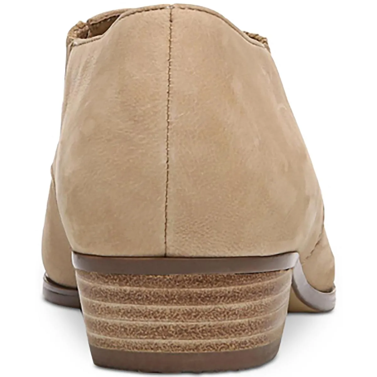 Womens Solid Leather Block Heels
