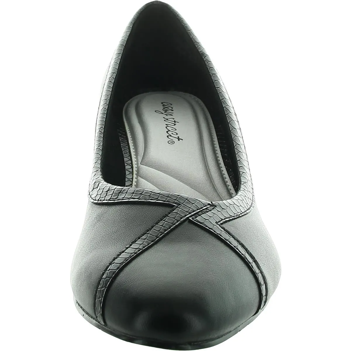 Womens Solid Leather Block Heels