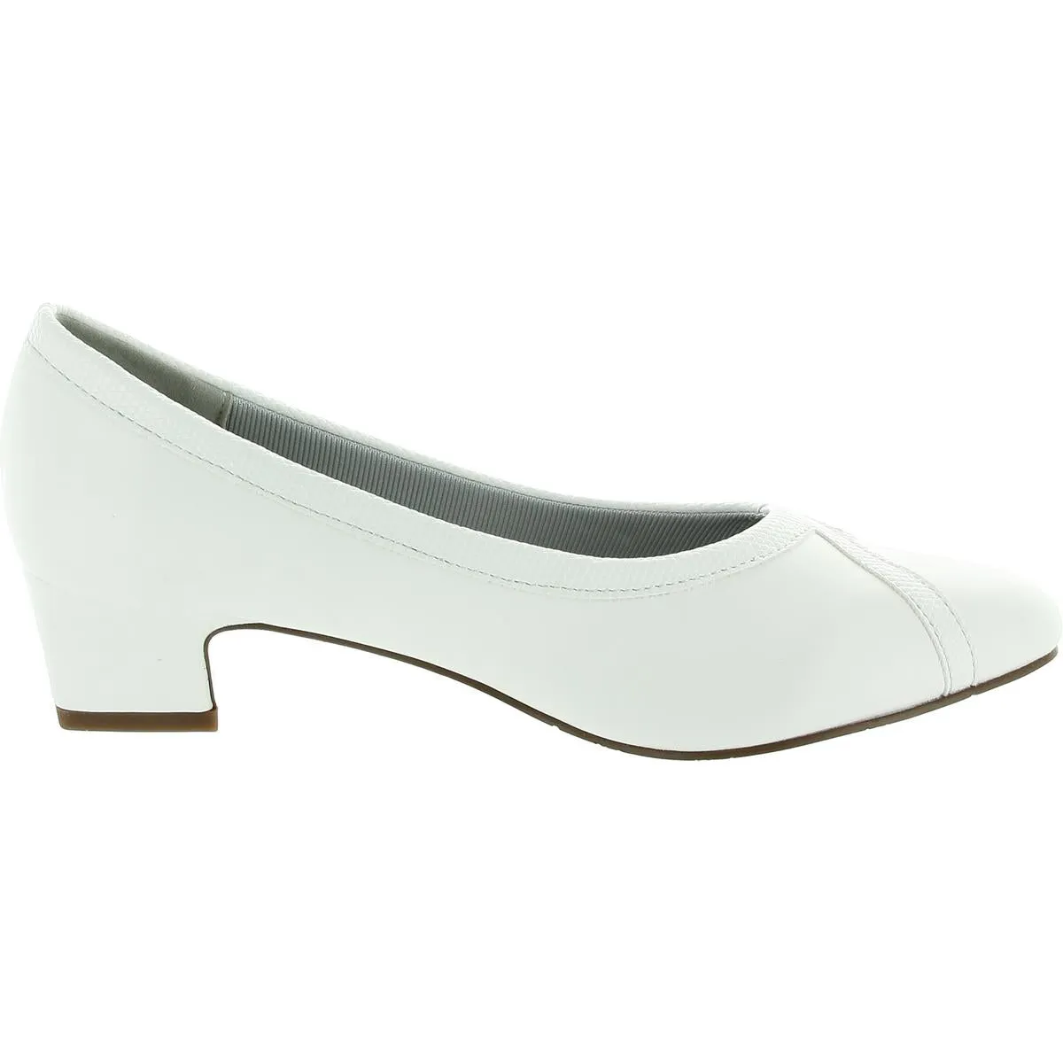 Womens Solid Leather Block Heels