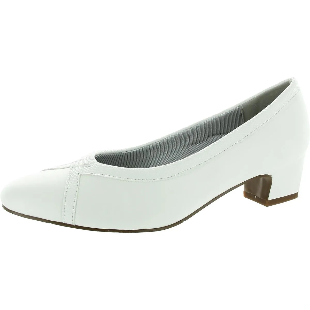 Womens Solid Leather Block Heels