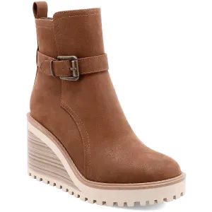 Womens Solid Man Made Wedge Boots