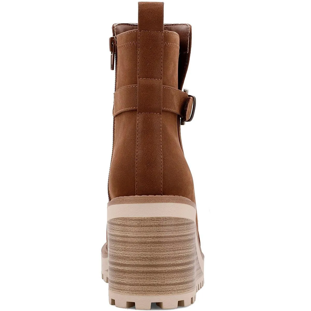 Womens Solid Man Made Wedge Boots