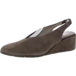 Womens Solid Suede Slingback Heels