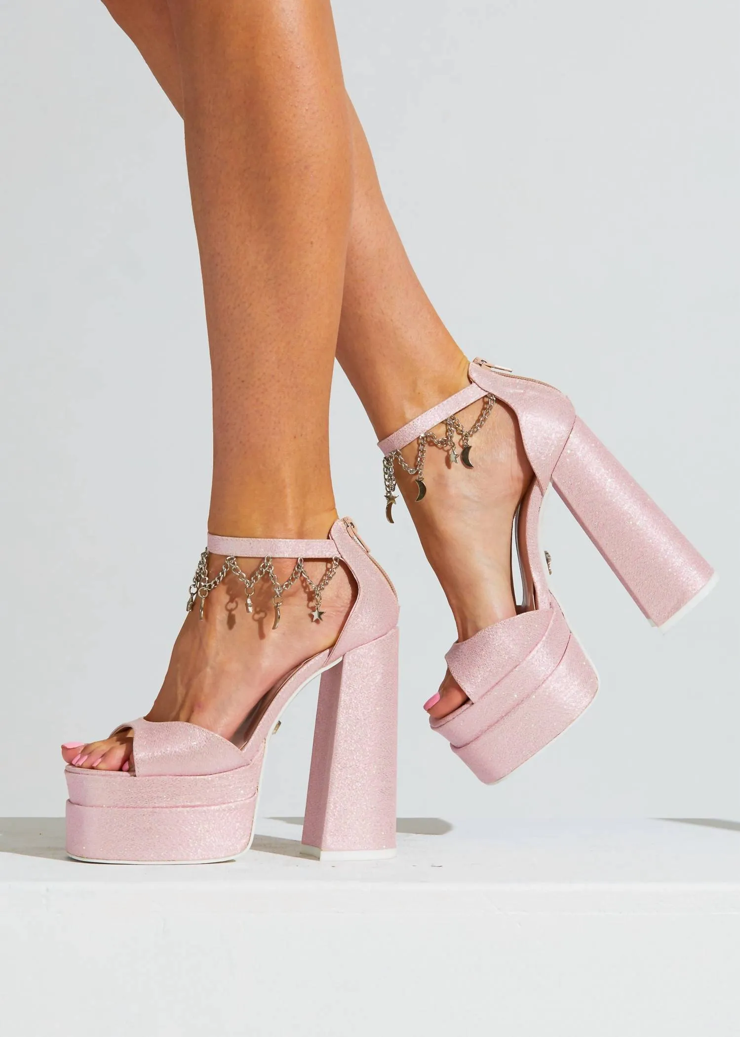 Women's Sophia Glitter Heels In Pink