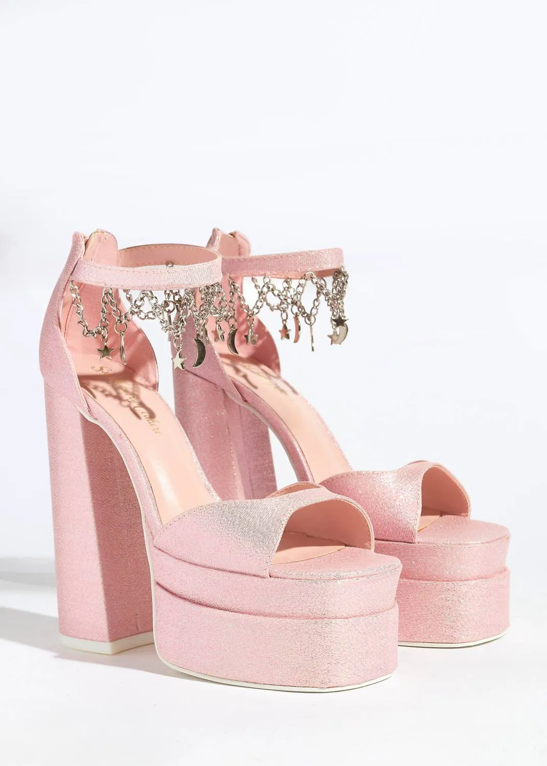 Women's Sophia Glitter Heels In Pink