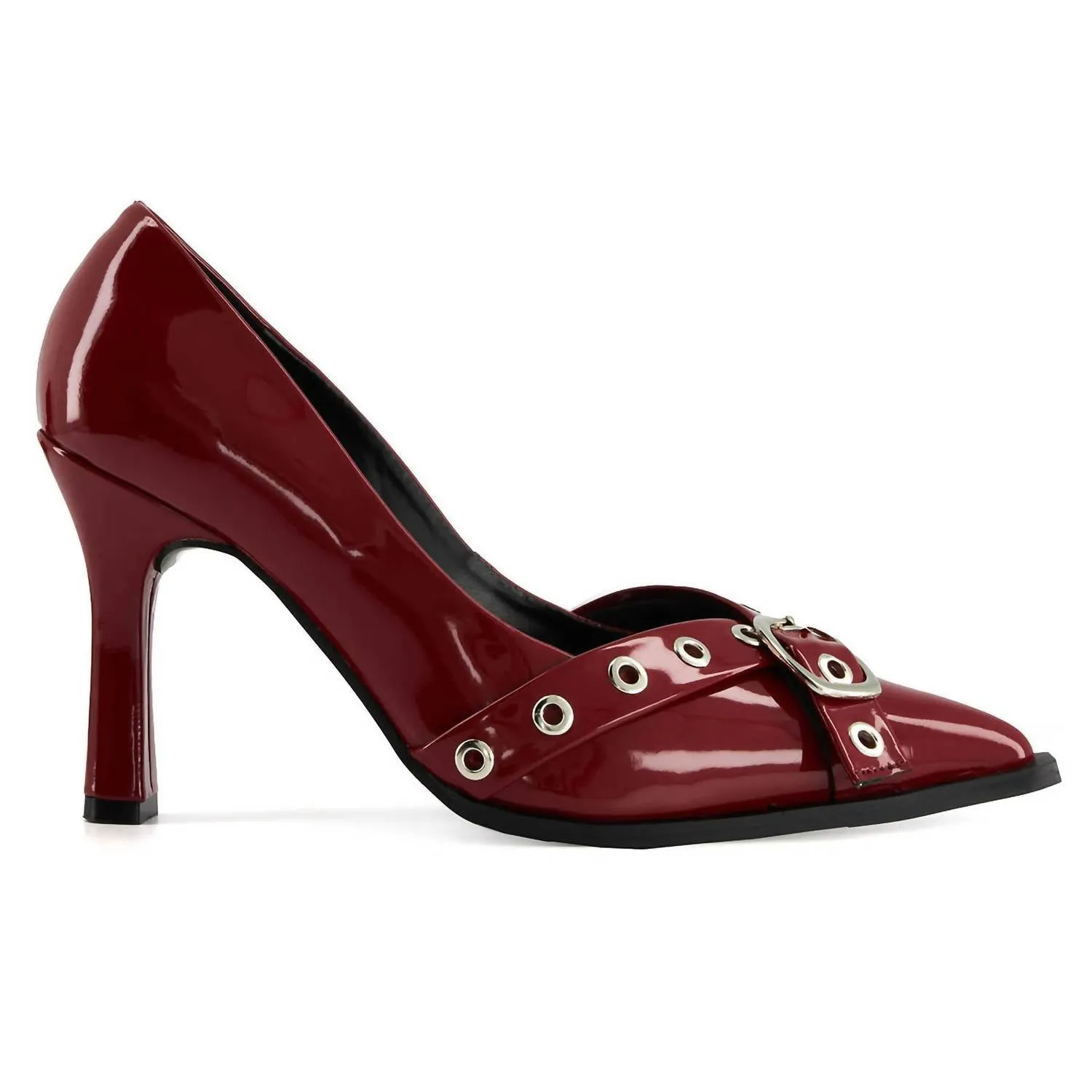 Women's Stilettos With Double Strap Ornament Pumps In Red