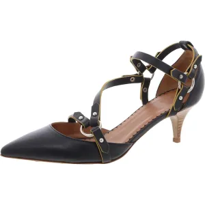 Womens Strappy Leather Pumps