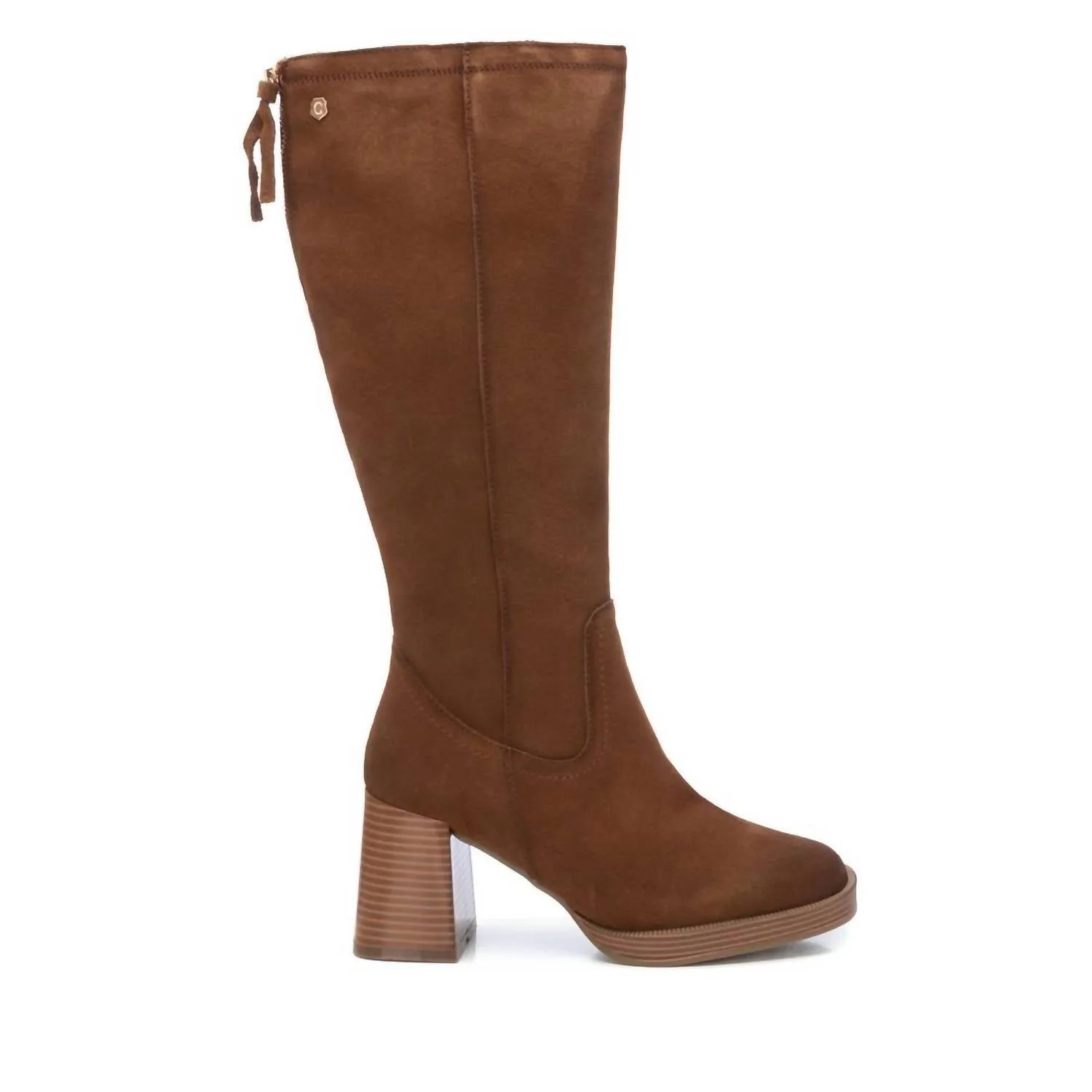 Women's Suede Boots In Camel
