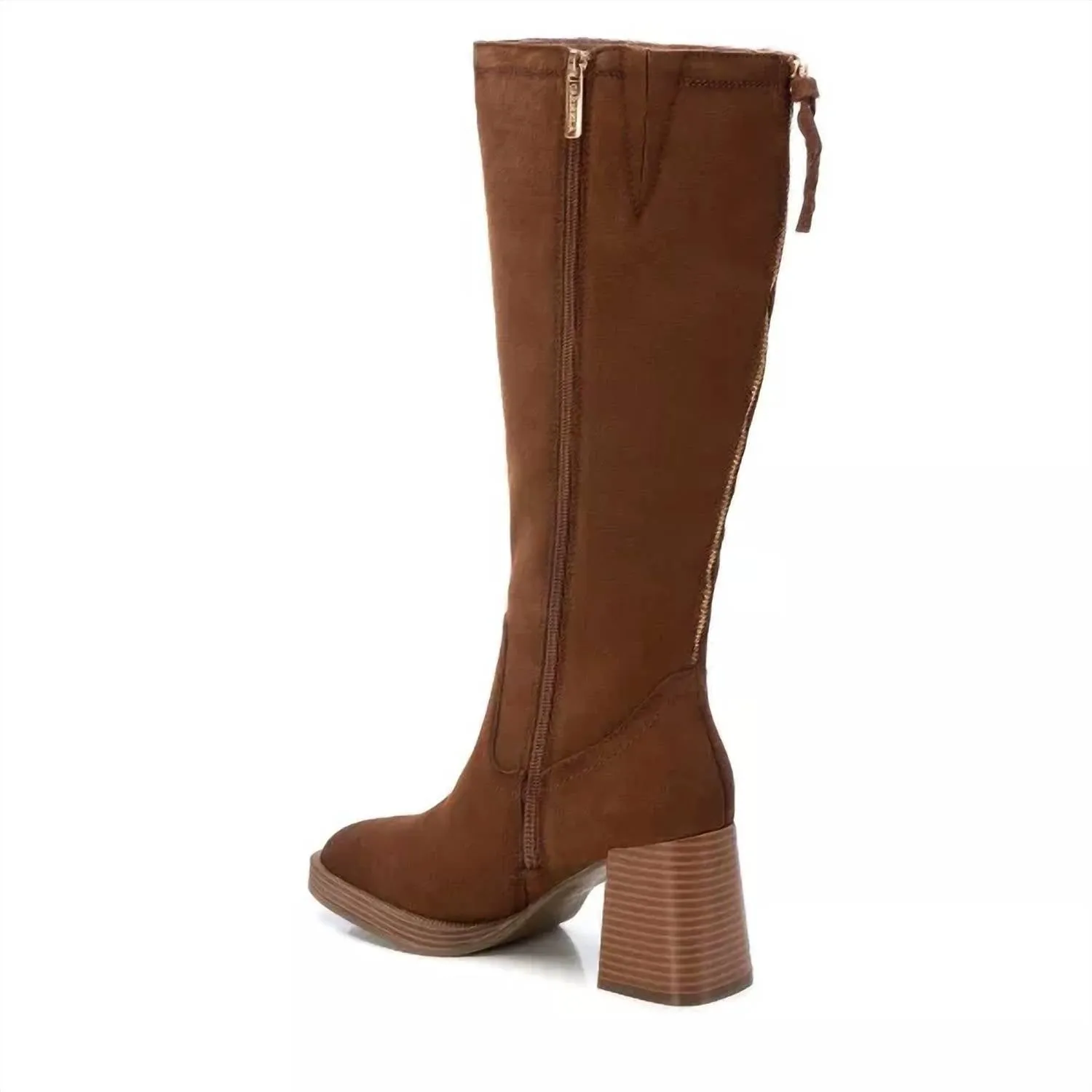 Women's Suede Boots In Camel