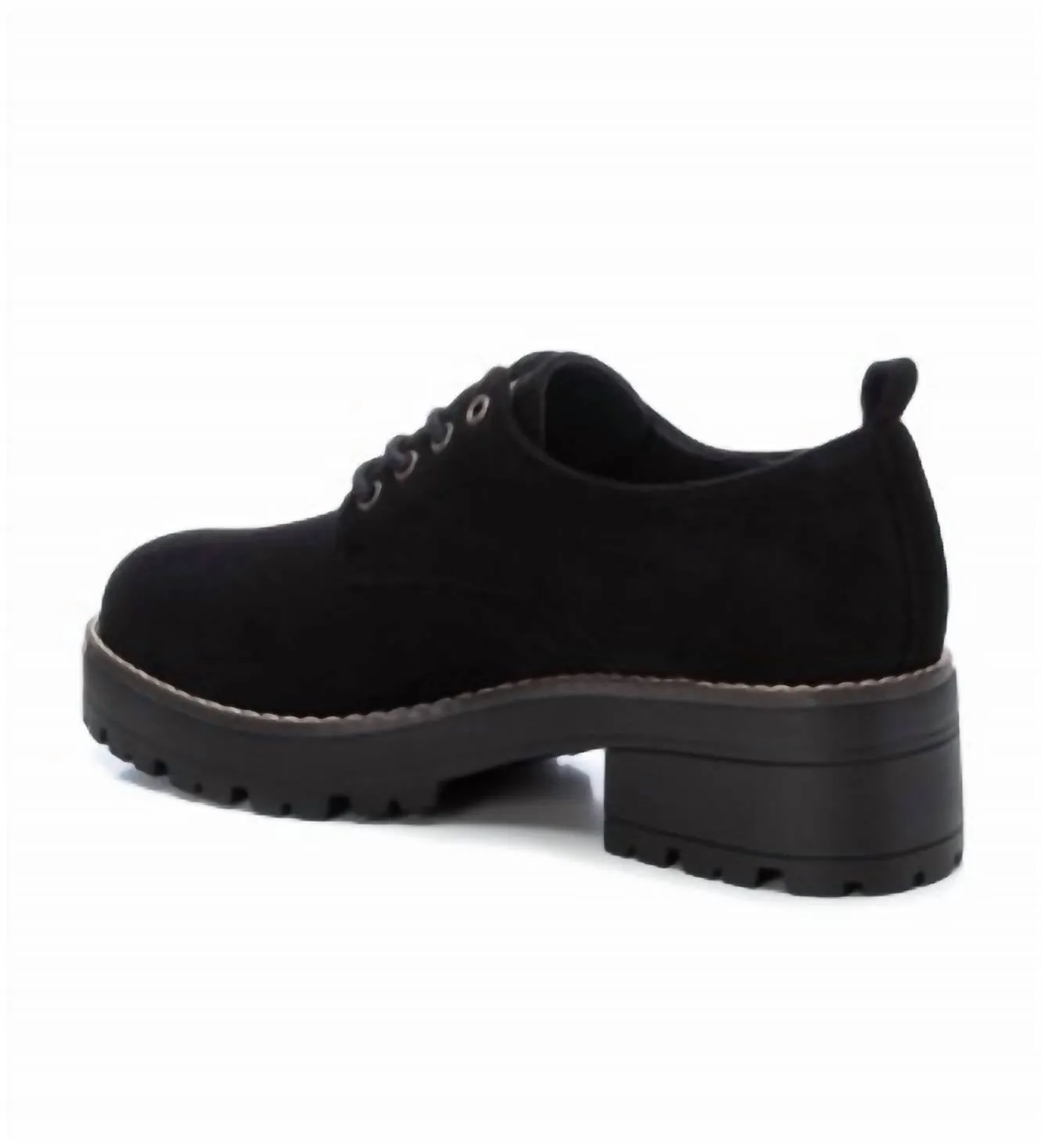 Women's Suede Lace-Up Oxfords In Black