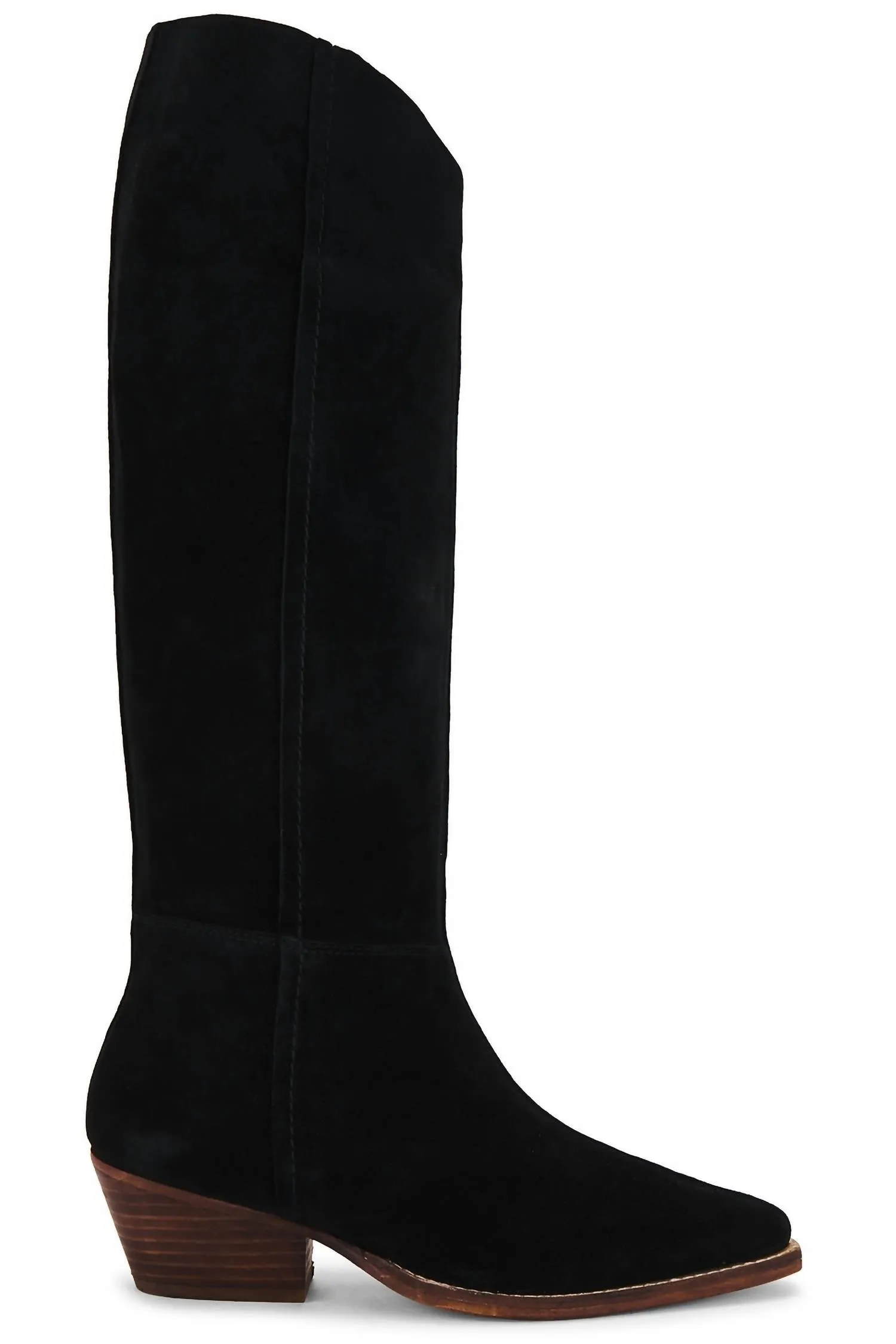 Women's Sway Low Slouch Boot In Black Suede