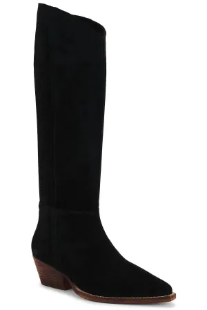 Women's Sway Low Slouch Boot In Black Suede