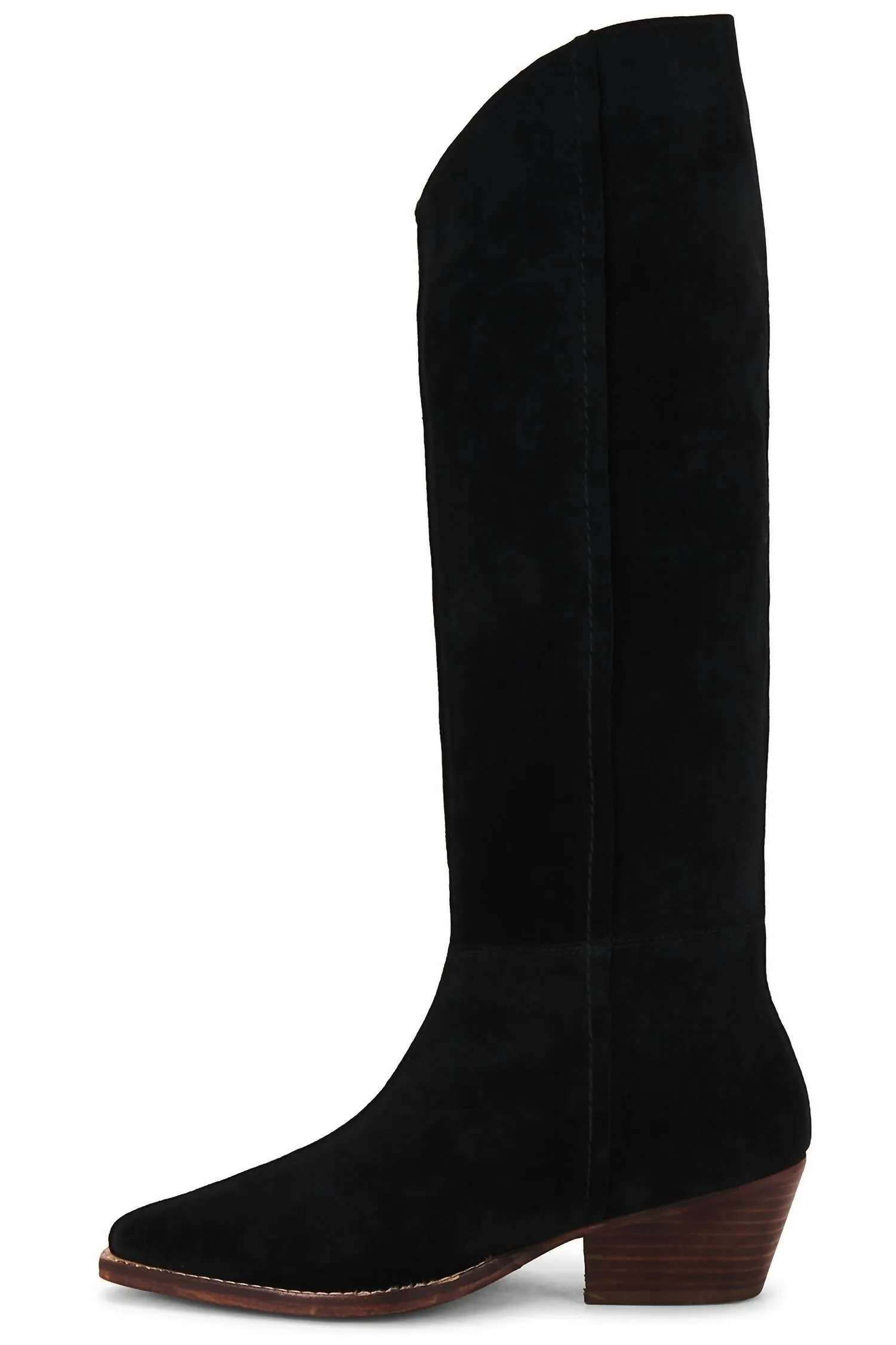 Women's Sway Low Slouch Boot In Black Suede
