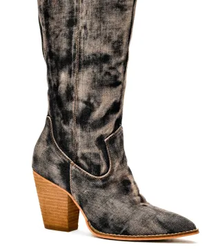 Women's Talk Is Cheap Tall Boots In Dark Denim