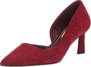 Women's Tana Slip On Heel Pumps In Red Suede