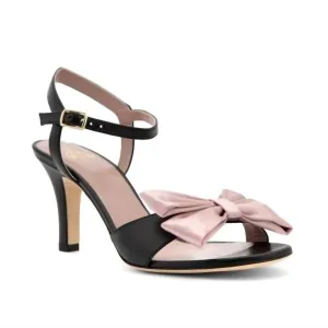 Women's Tassel Bow Sandals In Black/pink