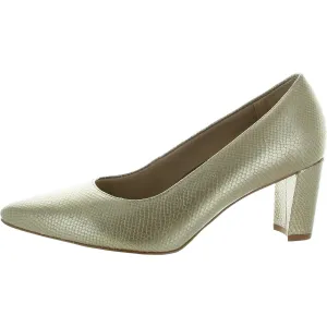 Womens Textured Leather Pumps