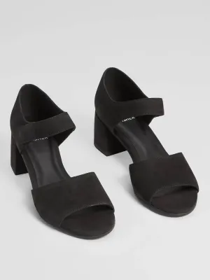 Women's Tumbled Nubuck Heels In Black