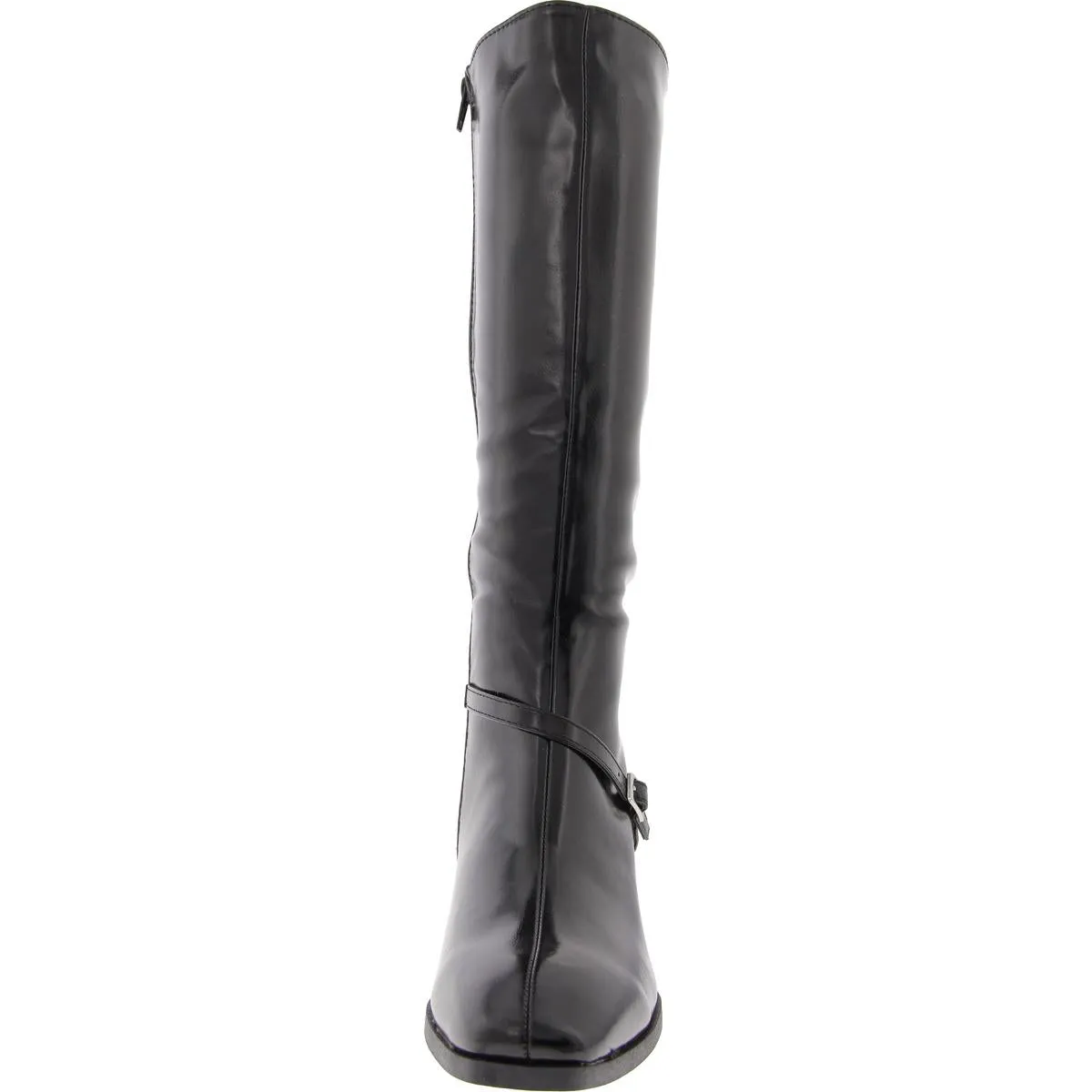 Womens Wide Calf Faux Leather Knee-High Boots